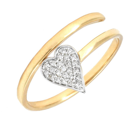 Anillo de corazon con diamantes