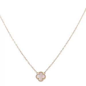 14K Yellow Gold Fashion Flower Mother of Pearl Pendant