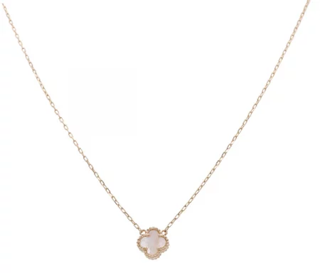 14K Yellow Gold Fashion Flower Mother of Pearl Pendant
