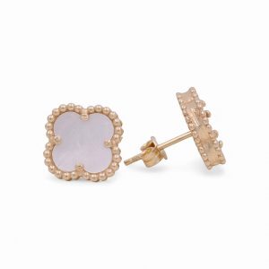 Mother of Pearl Clover Stud Earrings