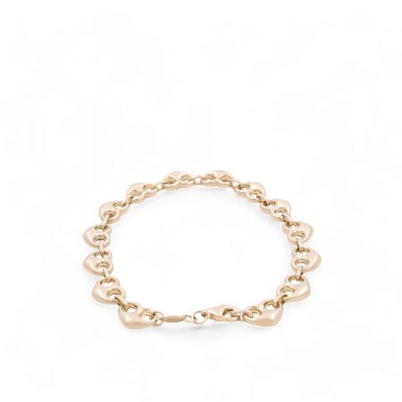 10K Yellow Gold Fancy  Bracelet with Heart