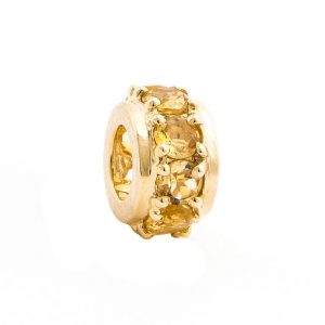 Yellow Gold Rondel Round Prong Citrine Pendant