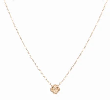 14K Yellow Gold Clover Women's Necklace