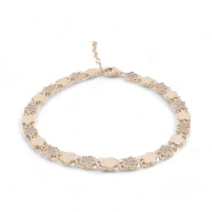 14K Gold Women's Fashion Hearts Bracelet