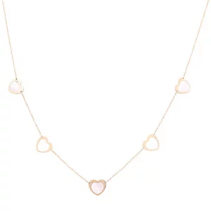 14K Yellow Gold Woman's Mother of Pearl Heart Necklace
