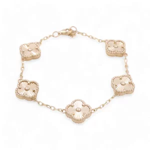 Yellow Gold Five Clover Women's Bracelet