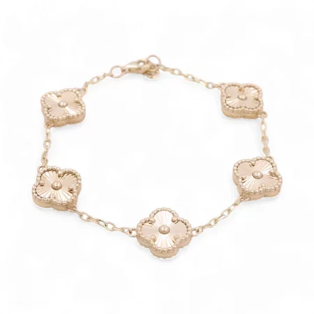 Yellow Gold Five Clover Women's Bracelet