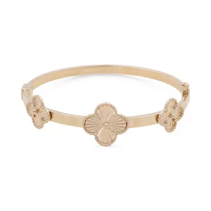 BANGLE  WITH CLOVER 14K