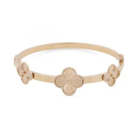 BANGLE  WITH CLOVER 14K