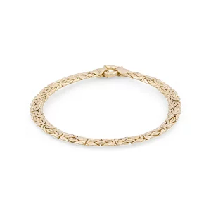 10K Yellow Gold Women's Fashion Byzantine Link Women Bracelet