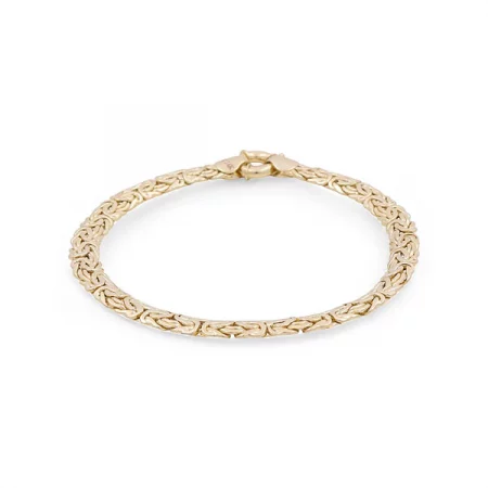 10K Yellow Gold Women's Fashion Byzantine Link Women Bracelet