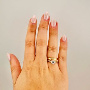 SET DE ANILLOS DE MATRIMONIO DE MEJER 14K CON Zc