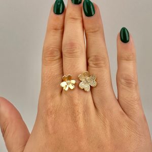 FLOWERS RING 14K SIZE 8