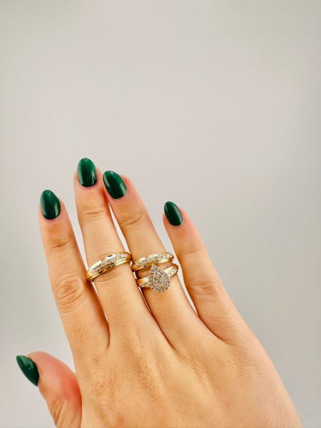 YELLOW GOLD TRIO SET 10K DIAMOND
