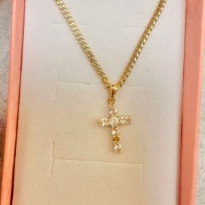 CUBAN CHAIN 1OK WITH CROSS ZC
