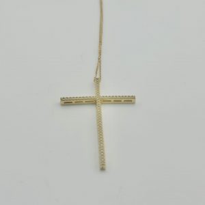 CADENA 14K CRUZ CON ZC EN 10K