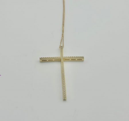 CADENA 14K CRUZ CON ZC EN 10K