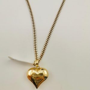 CUBAN LINK CHAIN 18''  WITH HEART 14K