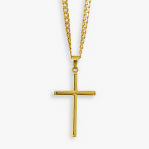 Curb chain 14k with cross