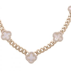 Necklace clover white 10k