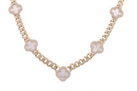 Necklace clover white 10k