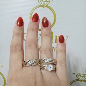 Trío de 14k con grabado