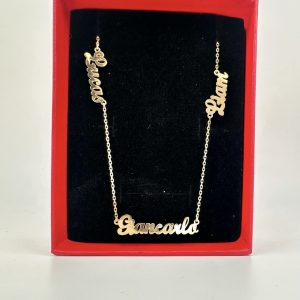 Four name plate with cable chain