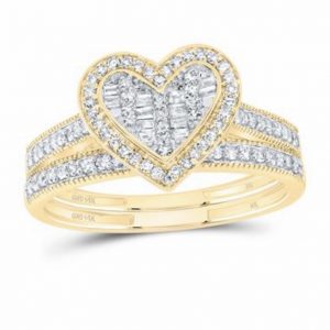 1/3CTW-NAT DIA NK FASHION HEART BRIDAL SEt