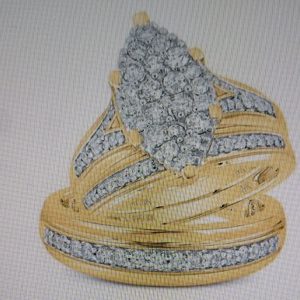Trío Bridal set 10k with diamond