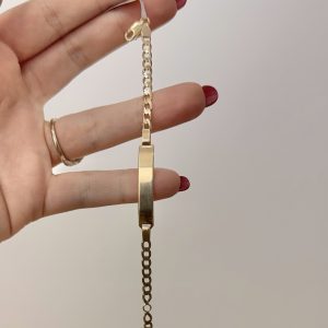 I’d bracelet 14k 6” solid