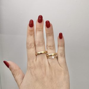 Trío bridal set with diamond