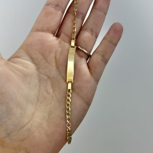 Baby bracelet curb 14k solid