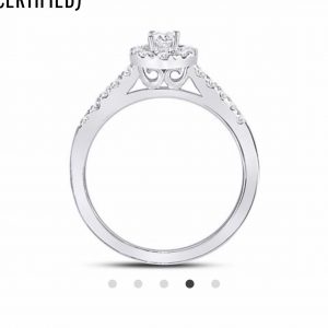 14K WHITE GOLD OVAL DIAMOND SOLITAIRE BRIDAL ENGAGEMENT RING 1/5 CTW (CERTIFIED)