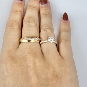 10k Anillo de mujer lab dimond alianza de hombre diamond