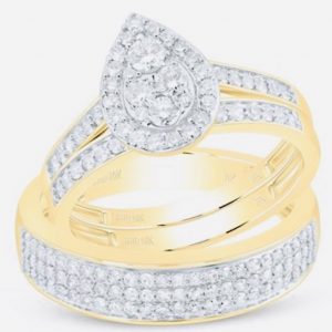 Trío bridal set  10k with diamond