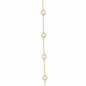 Bracelet of white flowers 7’’ 14k