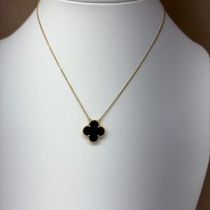Chain clover black 18k