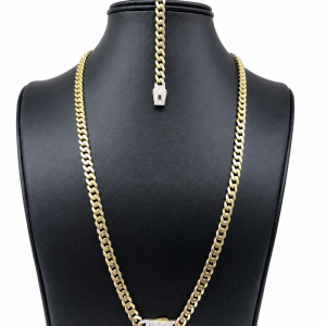 Set monaci 14k bracelet 7’’ 5mm chain 20’’ 5mm
