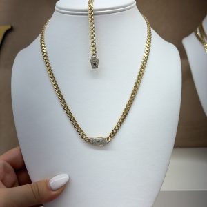 Set 14k 5mm 18” chain 7.5”